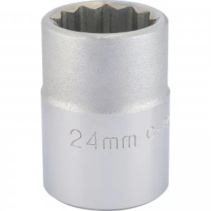 Draper 3/4" Drive Polished Finish Bi Hexagon Socket Metric 3/4" 24mm