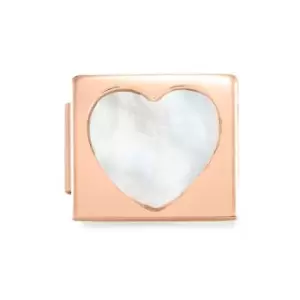 Nomination GLAM Rose Gold Mother of Pearl Heart Charm