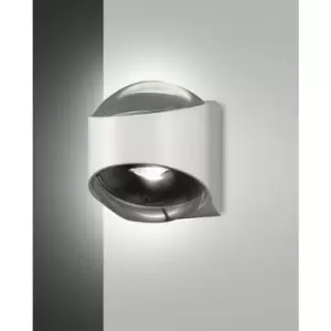 Fabas Luce Remy LED Outdoor Up Down Wall Light White Glass, IP65