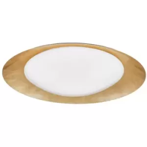 Merano - Bend 50cm Integrated LED Semi Flush Light Metal, White Outside Golden Leaf Inside LED 28W 1400Lm 3000K