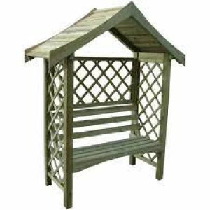 Mercia Garden Products Mercia Pressure Treated Traditional Arbour Seat Wood