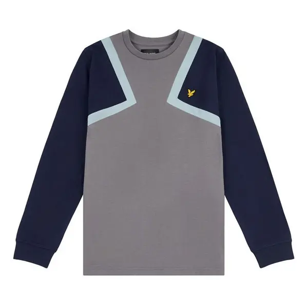 Lyle and Scott DiagCut&SewLST Jn99 Long Sleeve T-Shirts 8-9 Yrs Grey 58033202185