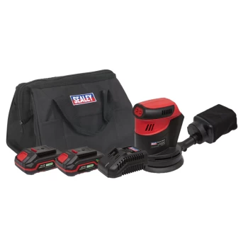 Cordless Orbital Palm Sander Kit 125MM 20V - 2 Batteries