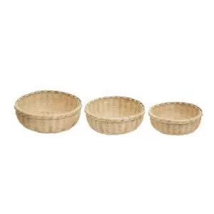 Interiors by PH Round Bamboo Baskets, Natural, Set Of 3