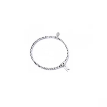 Initial N Charm with Sterling Silver Ball Bead Bracelet