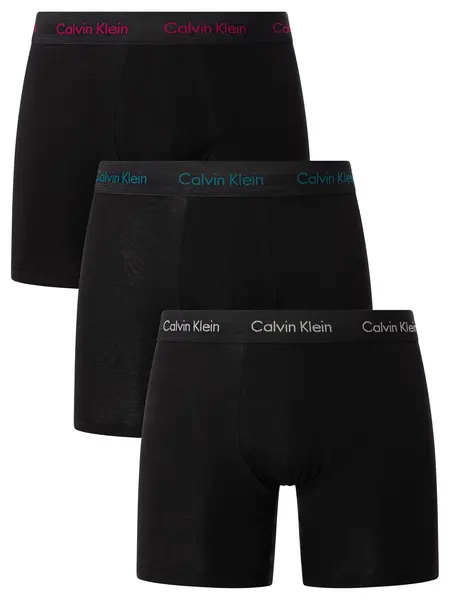 Calvin Klein 3 Pack Boxer Briefs Black (Grey/Blue/Pink) M