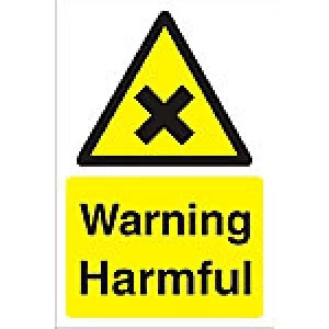 Warning Sign Harmful Fluted Board 60 x 40 cm