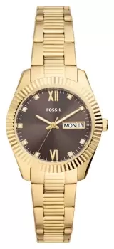 Fossil ES5206 Womens Brown Dial Gold Stainless Steel Watch