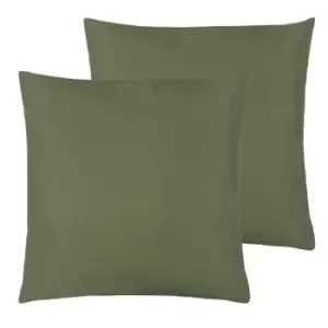 Furn. Wrap Outdoor Polyester Filled Cushions Twin Pack Olive