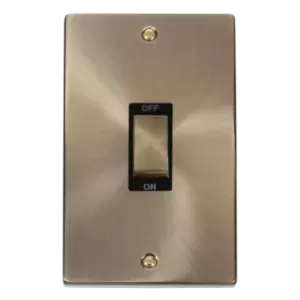 Click Scolmore Deco Ingot 2 Gang 45A 2 Pole Switch - VPAB502BK