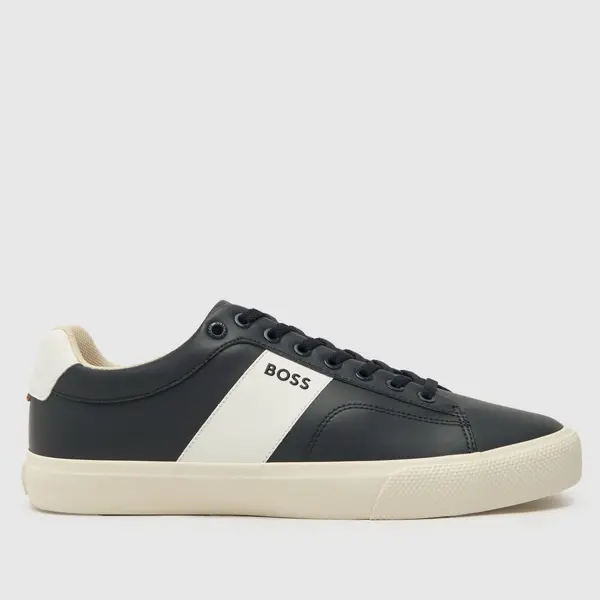 BOSS aiden tennis sneaker trainers in navy & white Navy & White UK 11 (EU 45)