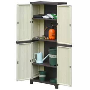 Outsunny Garden Cabinet Shed, Double-Door, 65Lx37Wx172H cm-Grey