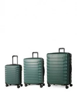 Rock Luggage Synergy 3Pcs Set 8 Wheel Forest Green Suitcases