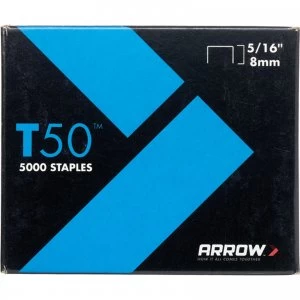 Arrow T50 Staples 8mm Pack of 5000