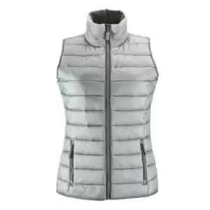 SOLS Womens/Ladies Wave Padded Water Repellent Bodywarmer/Gilet (XL) (Metal Grey)