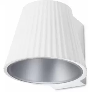 Wall lamp Cup, Plaster and glass, white and gray