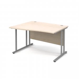 Maestro 25 SL Left Hand Wave Desk 1200mm - Silver Cantilever Frame ma