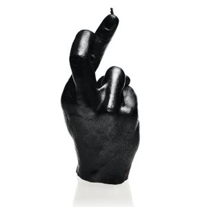 Black Metallic Hand CRS Fingers Crossed Candle