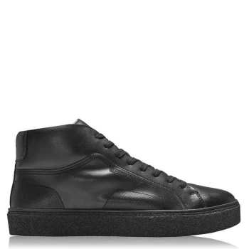 Calvin Klein Ethan High Top Leather Trainers - Black