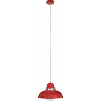 Premier Housewares - Jasper Red and Chrome Pendant Light