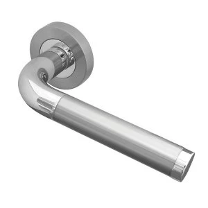 Jedo Twin Finish Door Handle on Round Rose