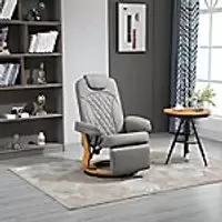 Homcom Recliner Chair Round Wood Grey