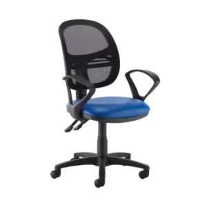 Dams MTO Jota Mesh Medium Back Operators Chair with Fixed Arms - Nero Black Viny