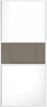 Wickes Sliding Wardrobe Door Fineline White Panel and Cappuccino Glass - 2220 x 762mm