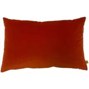 Furn - Contra Geometric Texture Velvet Cushion Cover, Tangerine, 40 x 60 Cm