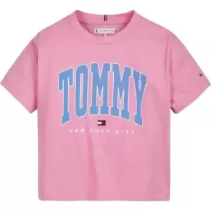 Tommy Hilfiger Varsity Cropped Tee Junior Girls - Pink