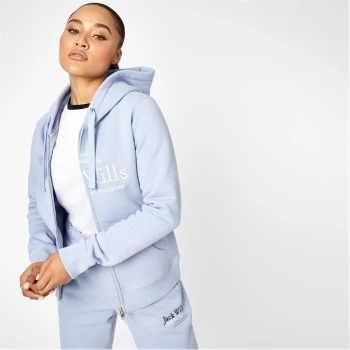 Jack Wills Hunston Logo Zip Hoodie - Soft Blue