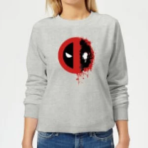 Marvel Deadpool Split Splat Logo Womens Sweatshirt - Grey - XL