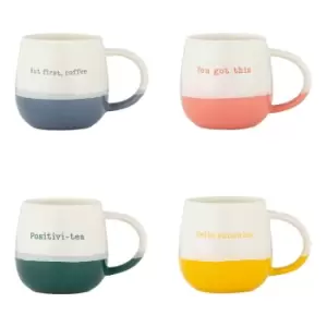 Price & Kensington Set Of 4 Slogan Mugs