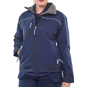 Click Workwear Ladies Soft Shell Water Resistant Jacket Small Navy Ref