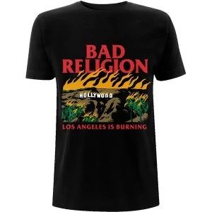 Bad Religion - Burning Black Unisex Small T-Shirt - Black