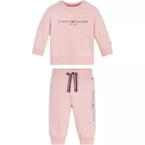 Tommy Hilfiger Essential Crew Neck Jogger Set - Pink