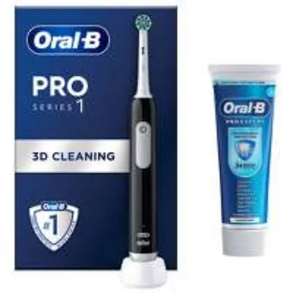 Oral B Pro 1 Black Electric Toothbrush & Toothpaste 75ml