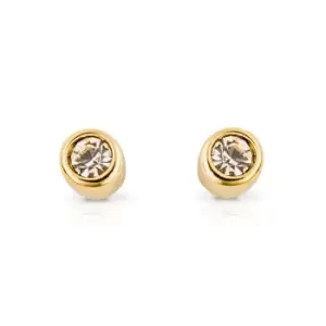 JG Signature Gold Plated Clear Crystal Small Stud Earrings