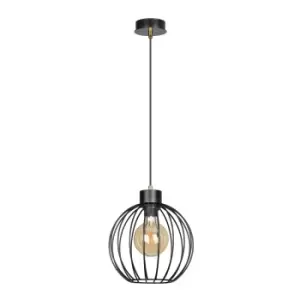 Pineta Black Wire Frame Pendant Ceiling Light 1x E27