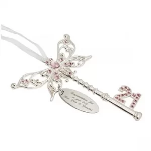 Celebrations Birthday Engravable Butterfly 21st Key