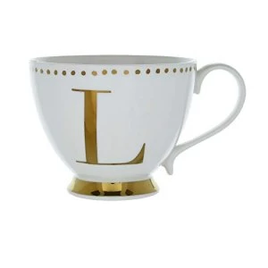 Footed Initial Mug - L