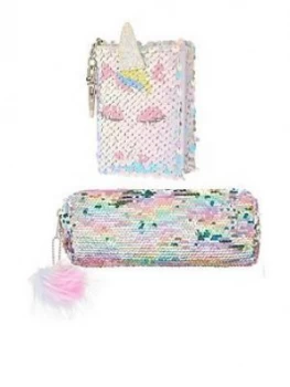 Monsoon Girls Unicorn Mini Notebook & Pencil Case Set - Multi