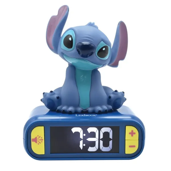 Lexibook 3D Disney Stitch Childrens Clock with Night Light Alarm Clocks One Size Multi 40486199000