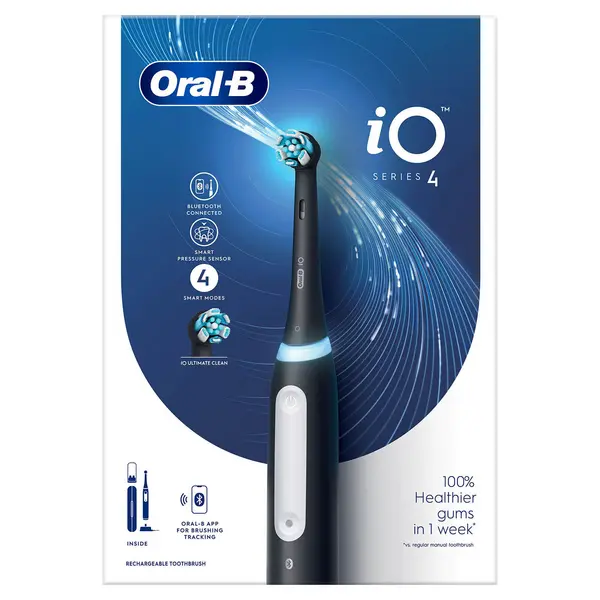 Oral B iO 4 Matte Black Electric Toothbrush with Travel Case