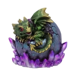 Emerald Hatchling Glow Green Dragonling Crystal Figurine