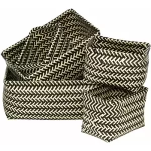 Premier Housewares Black/White Woven Storage Baskets