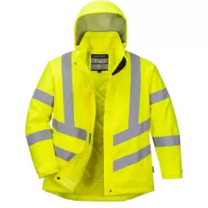 Oxford Weave 300D Class 3 Womens Hi Vis Winter Jacket Yellow 2XL