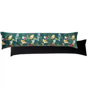 Midnight Garden Bird Cushion Teal