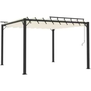 Gazebo with Louvered Roof 3x3 m Cream Fabric and Aluminium vidaXL - Cream