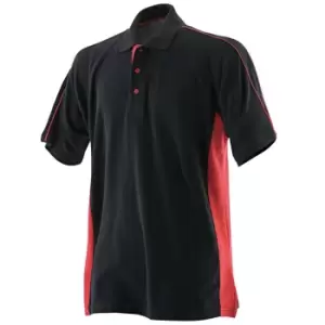 Finden & Hales Mens Sports Polo T-Shirt (XL) (Black/Red)